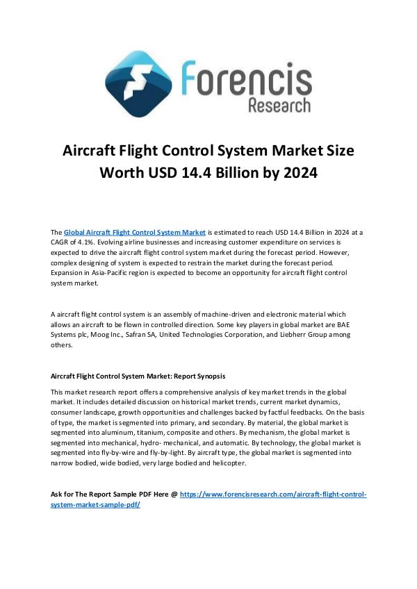 Forencis Research Aircraft Flight Control System Market Growth 2024