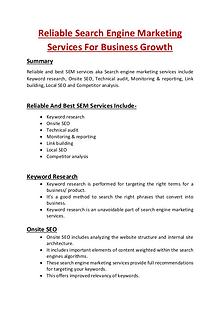 Reliable Search Engine Marketing Services For Business Growth