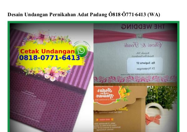 Desain Undangan Pernikahan Adat Padang 0818•0771•6413[wa] desain undangan pernikahan adat padang