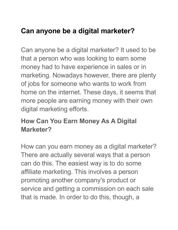 Can anyone be a digital marketer?