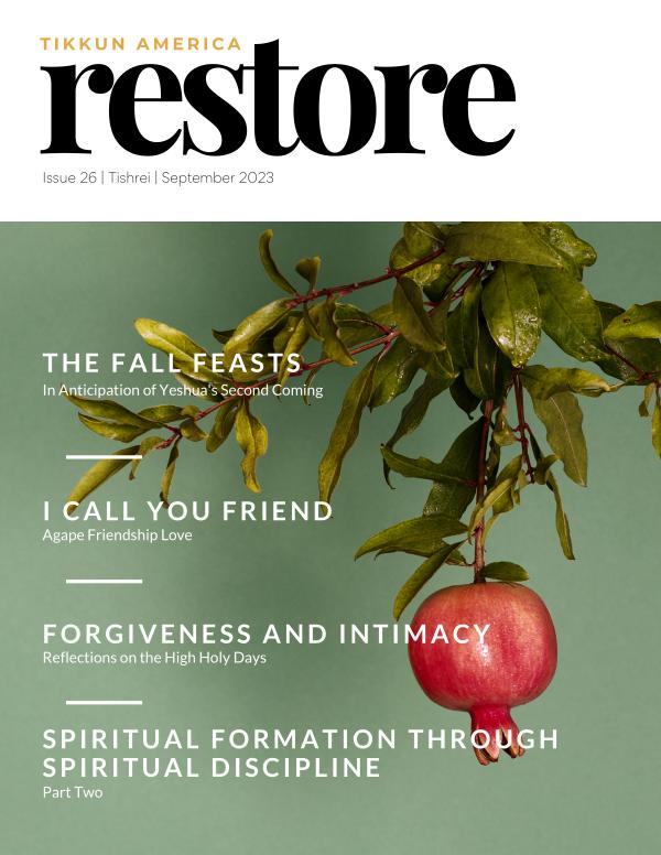 Tikkun America RESTORE Magazine Tishrei | September 2023
