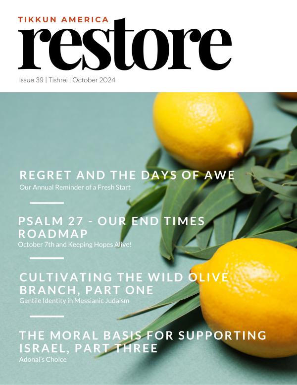 Tikkun America RESTORE Magazine Tishrei | October 2024